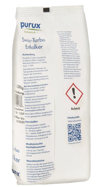 Entkalker Swiss Turbo 6kg, Granulat, Maximalkonzentrat Entkalkungsmittel